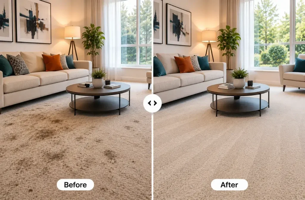 Carpet Cleaning Service before and after result