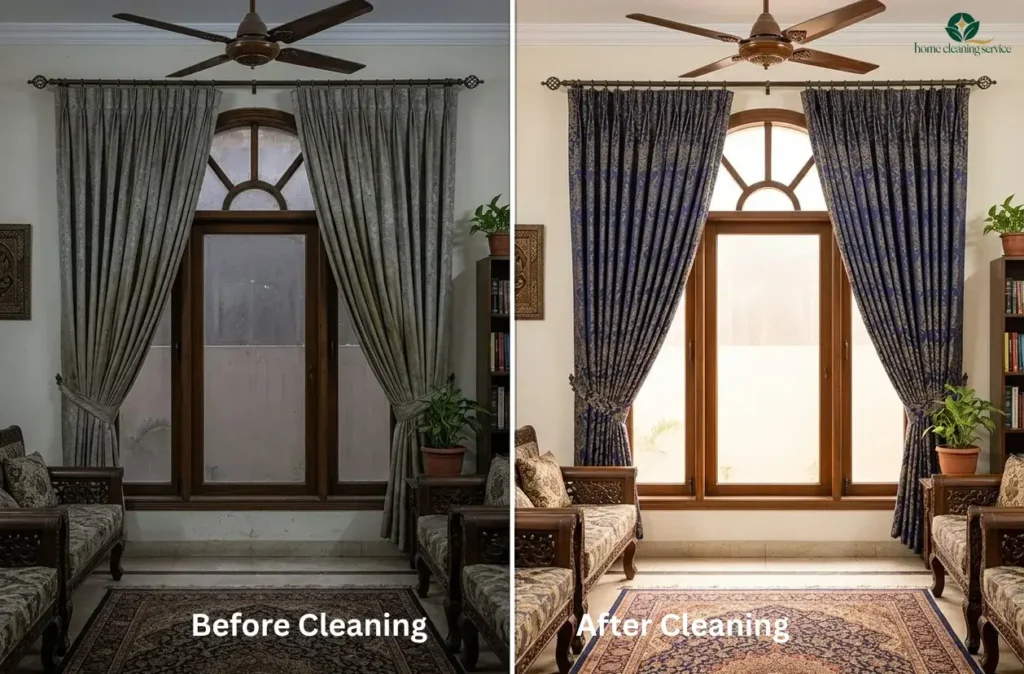 Curtain Cleaning Before and After Result
