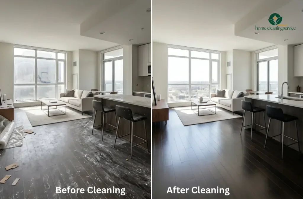 Post Construction Cleaning Before and After Result