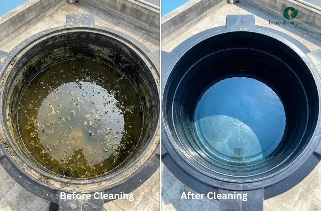 Water tank Cleaning Before and After